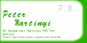peter martinyi business card